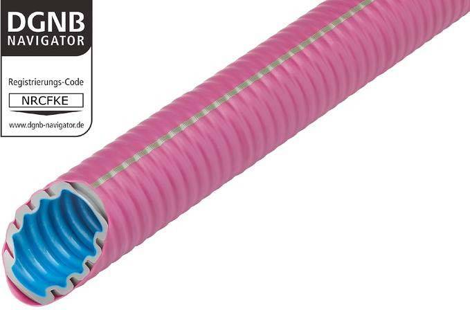 Fränkische Rohrwerke 25612020 FFKuS-EMF105co2ntr20 Wellrohr Magenta 13mm 50m