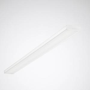 Ein schlichtes, rechteckiges Deckenlicht mit weißem Rahmen und diffuser Abdeckung leuchtet den Raum aus.