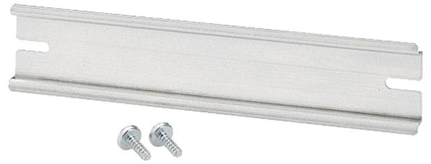 Ein Metallwandhalter mit zwei Befestigungsschrauben, verwendet für die Montage an Wänden.