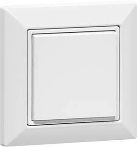 Ein weißer Lichtschalter an einer Wand, bereit zum Ein- oder Ausschalten.