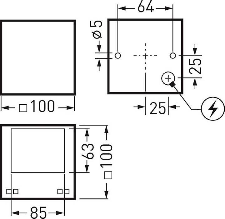 Trilux Skeo Q-W1-DI#6926040 6926040 LED-Wandleuchte 6W LED Anthrazit