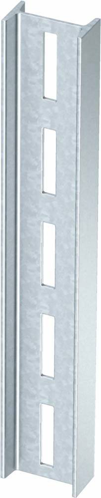 Stahlprofil mit mehreren rechteckigen Ausstanzungen, geeignet für die Montage in Baukonstruktionen oder als Befestigungselement.