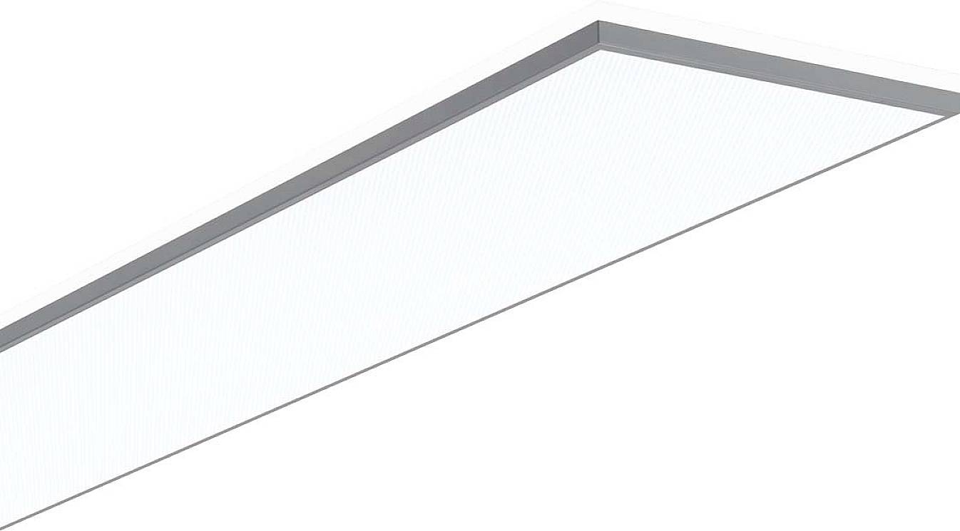 Rechteckige LED-Deckenleuchte mit schlichtem, modernem Design, bietet gleichmäßige Ausleuchtung für Innenräume.