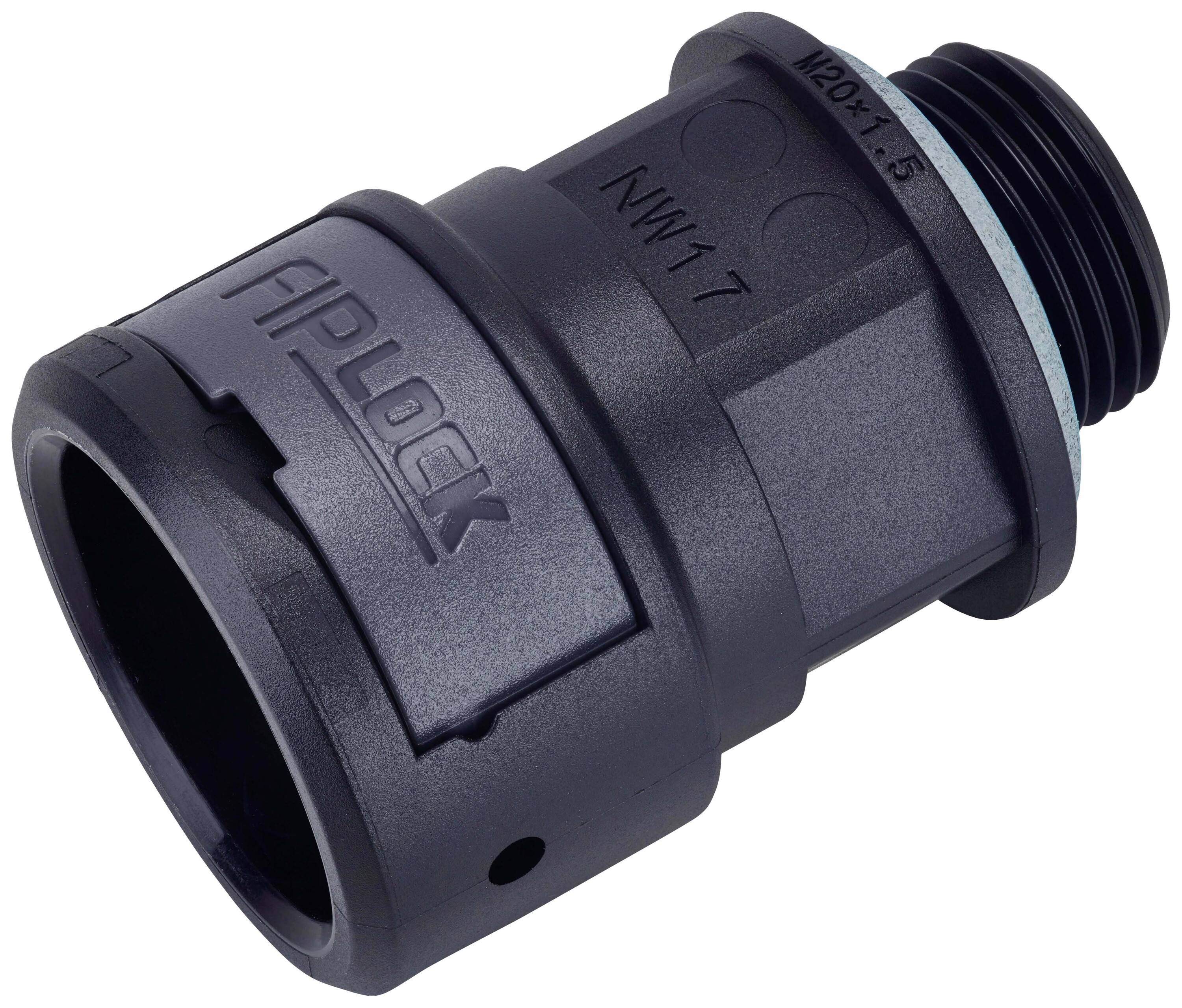 Fränkische Rohrwerke 4890305000 ASPA-07M12PB Schlauchverschraubung Schwarz M12 x 1.5 7mm Gerade 10St.