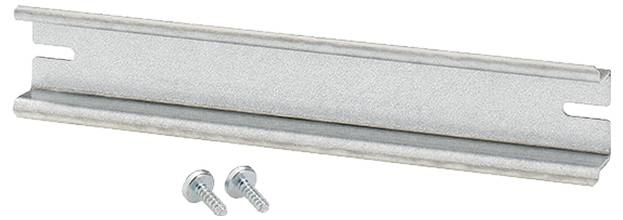 Metallschiene mit zwei Schrauben für Montagezwecke.