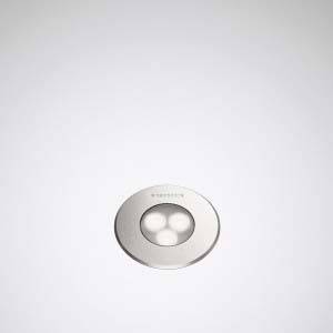 Kreisförmige LED-Leuchte in minimalistischem Design auf weißem Hintergrund, fokussiert auf energiesparende Beleuchtungslösung.
