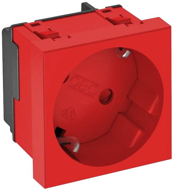 OBO Bettermann 6120079 Geräteeinsatz 1fach Steckdose (B x H x T) 45 x 45 x 42mm 1 St. Rot