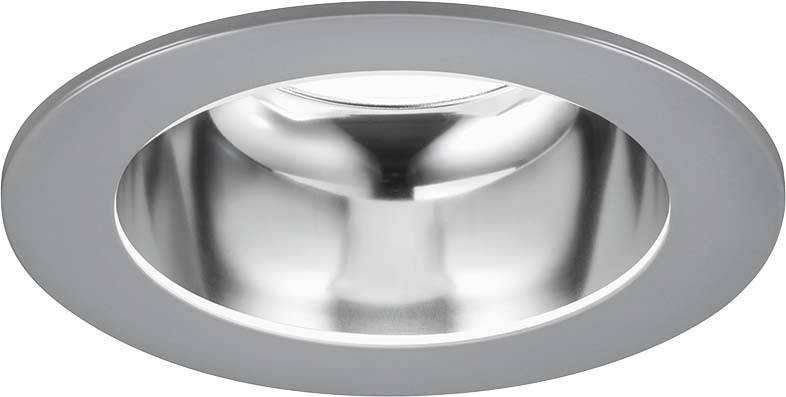 Eine silberne, runde Einbauleuchte mit glänzender Oberfläche, geeignet für moderne Innenraumbeleuchtung.