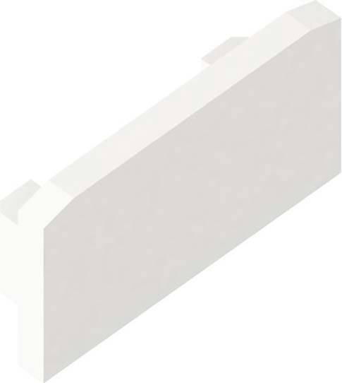 Ein weißer, rechteckiger Stein mit glatter Oberfläche.