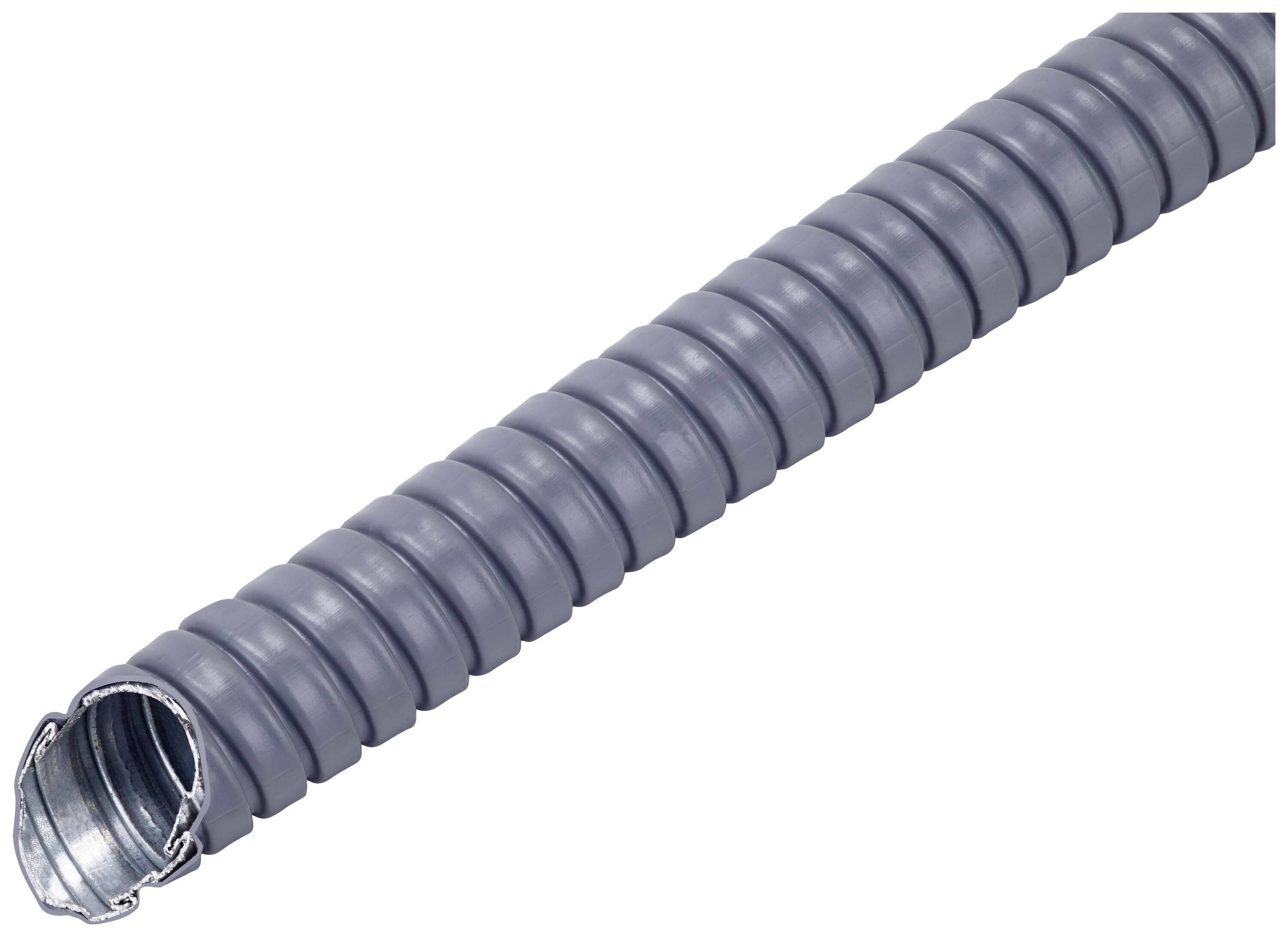Fränkische Rohrwerke 4870421012 MC-DMA-210-PVC.10 Metallschutzschlauch Grau 10mm 10m