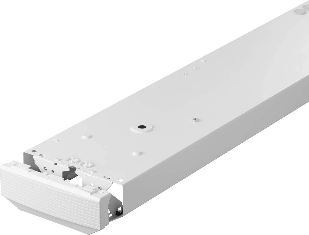 Ein rechteckiges, längliches Gerät in weiß. Es hat an einem Ende sichtbare Anschlüsse. Könnte ein technisches Bauteil sein.