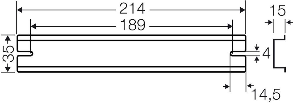 Hensel DK TS 50 Q 62000348 Tragschiene Langloch Stahl 214mm 1St.