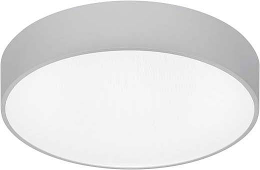 Runde Deckenleuchte mit weißem Schirm, schlichtes Design, passend für moderne Innenräume.