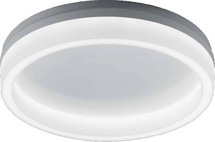 Runde LED-Deckenleuchte mit weißem Rahmen und diffusen Licht. Ideal für moderne Innenräume, sorgt für gleichmäßige Beleuchtung.