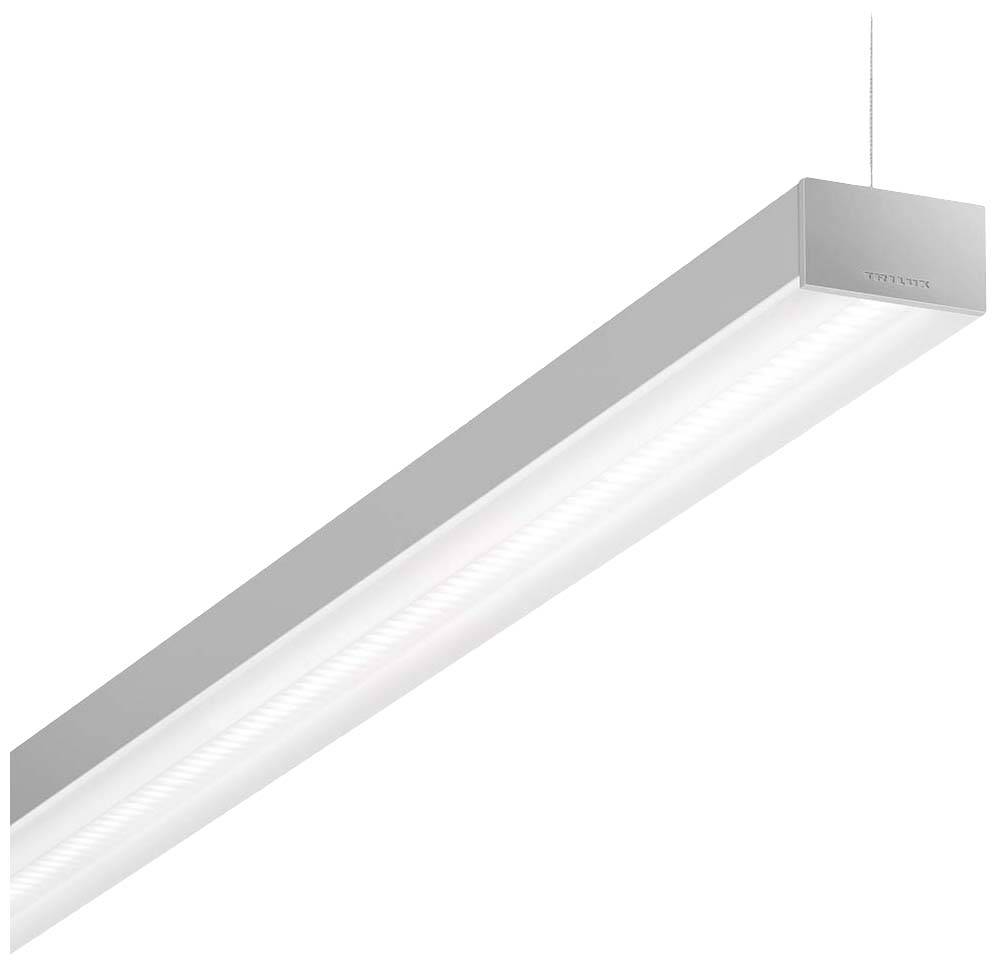 Hängeleuchte mit langem, rechteckigem Design, silberner Farbe und wellenförmiger Lichtfläche. Geeignet für moderne Einrichtungen.