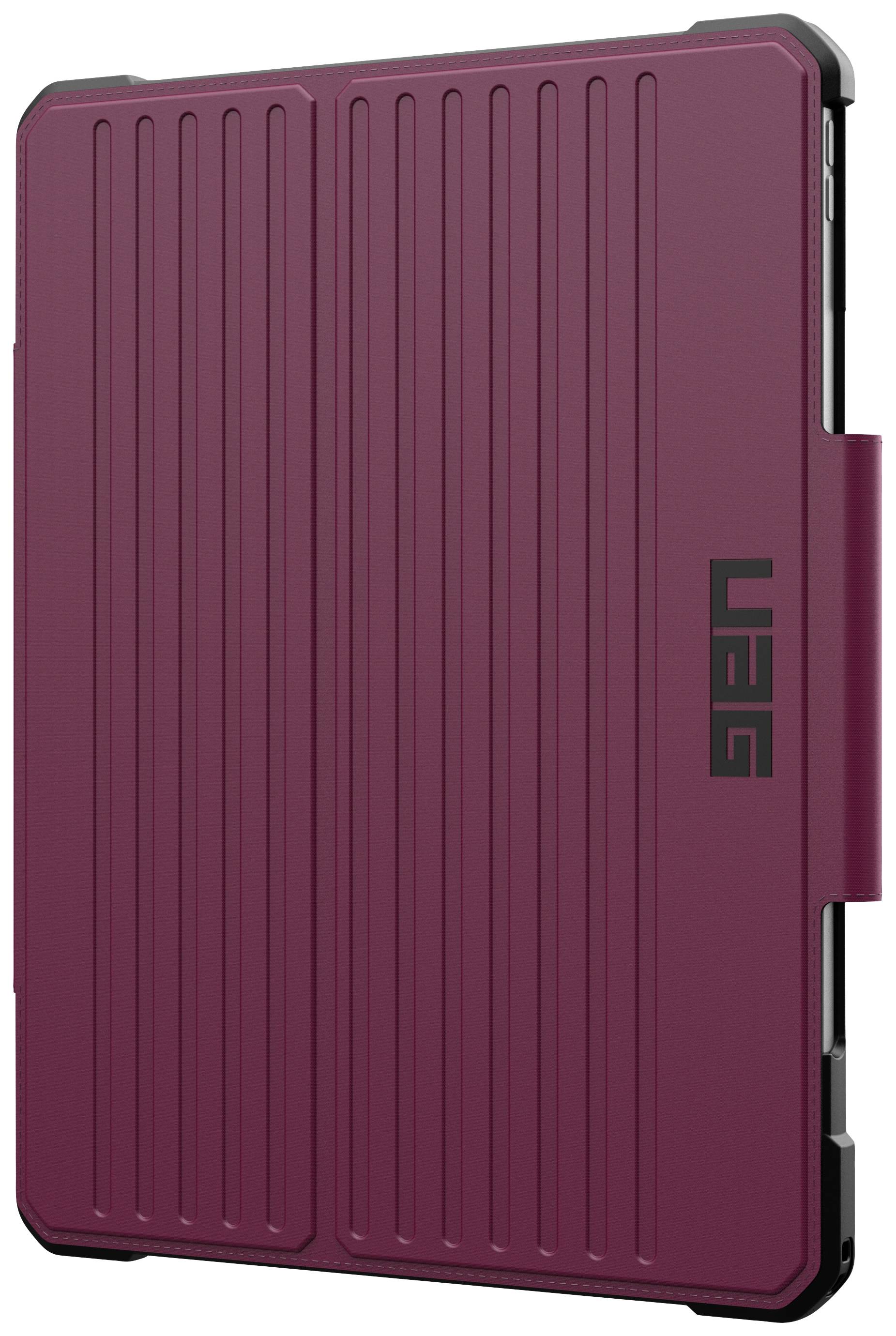 Lila UAG-Schutzhülle für Tablets mit gerillter Oberfläche und Logo, bietet robusten Schutz und stilvolles Design.