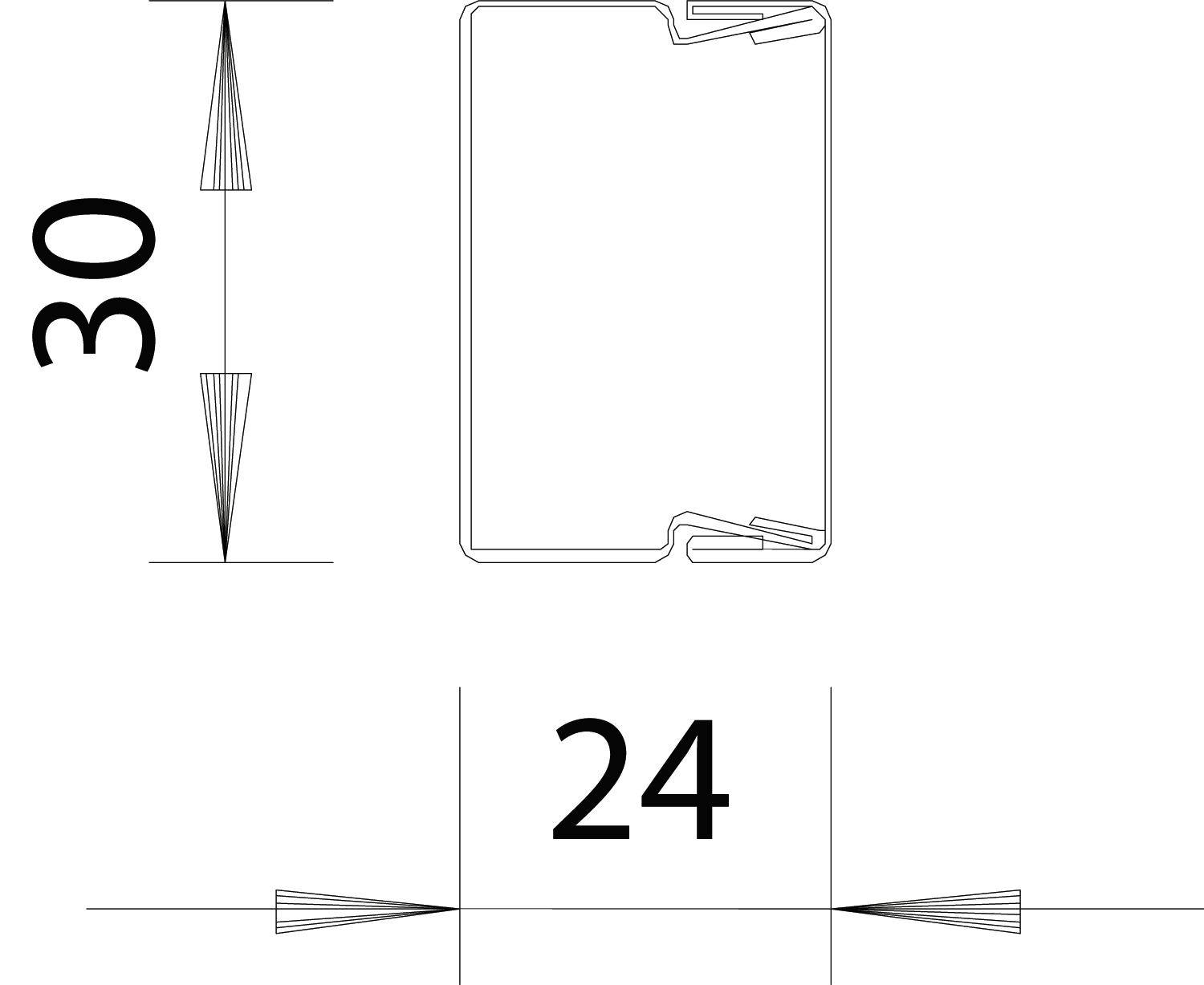 OBO Bettermann 6246974 Kabelkanal Kabelhalterung (L x B x H) 2000 x 30 x 24mm 1St.