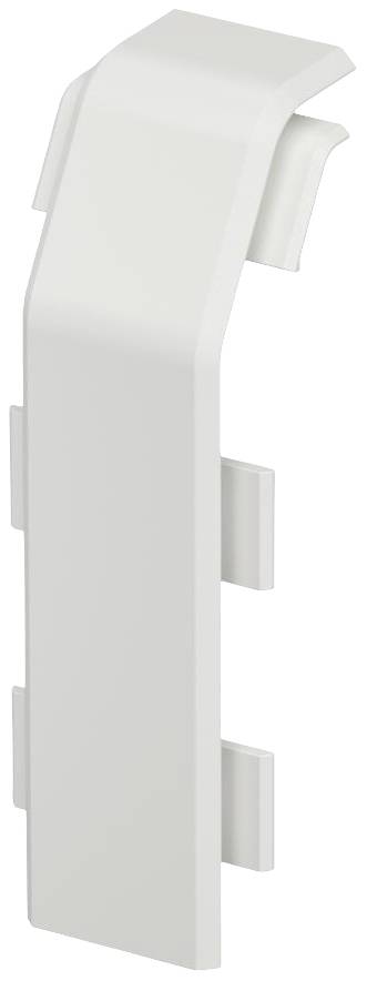 Ein weiße Kunststoffabdeckung mit mehreren Clips an der Seite, die zur Befestigung an einer Oberfläche dient.