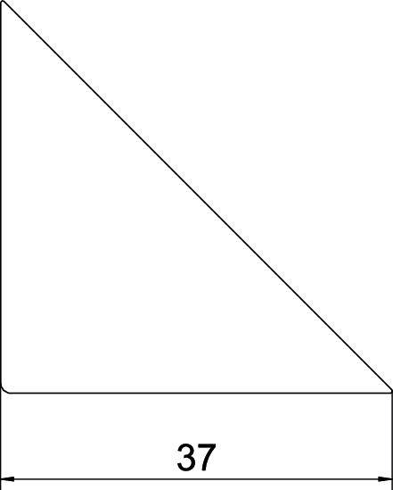 Es wird ein rechtwinkliges Dreieck mit einer horizontalen Basis von 37 dargestellt. Die anderen Seiten sind nicht maßlich definiert.
