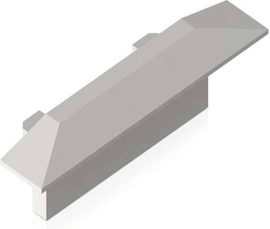 3D-Modell eines Satteldachs, das die grundlegende Form und Struktur von zwei schrägen Dachflächen darstellt.