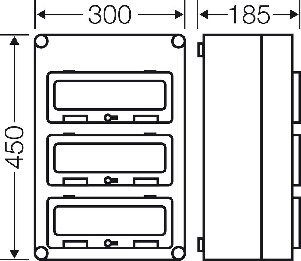 Hensel 2000617 Mi 1337 Kleinverteiler Aufputz Anzahl Teilungen = 12 Anzahl Reihen = 3 Inhalt 1St.