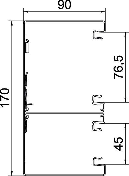 OBO Bettermann 6278300 Brüstungskanal (L x B) 2000mm x 170mm 1 St. Weiß