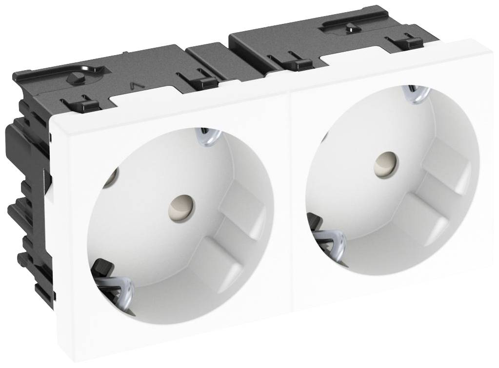 OBO Bettermann 6120483 Geräteeinsatz 2fach Steckdose (B x H x T) 90 x 45 x 40mm 1 St. Weiß