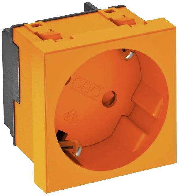 OBO Bettermann 6120075 Geräteeinsatz 1fach Steckdose (B x H x T) 45 x 45 x 42 mm 1 St. Orange
