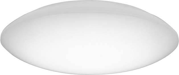 Eine weiße, runde Deckenleuchte, schlichtes und modernes Design, geeignet für Innenräume wie Wohnzimmer oder Büro.