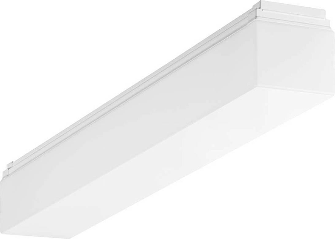 Ein rechteckiges, weißes LED-Deckenlicht mit schlichtem Design. Geeignet für moderne Innenräume und sorgt für gleichmäßige Beleuchtung.