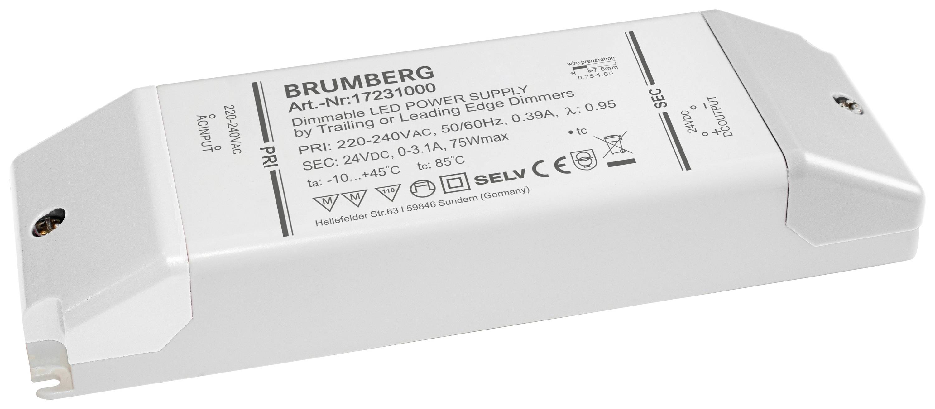 Brumberg 17231000 LED-Trafo 75W 24V dimmbar 1St.