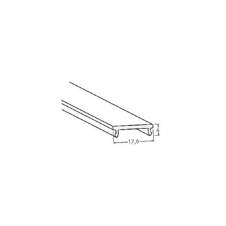 Zeichnung eines Profils mit den Maßen: Breite 17,6 mm und Höhe 4 mm. Geeignet für technische Anwendungen oder Konstruktionen.