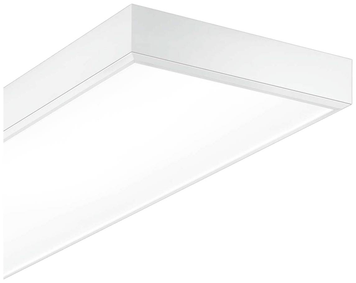 Rechteckige weiße Deckenleuchte mit schlichtem Design, geeignet für moderne Innenräume.