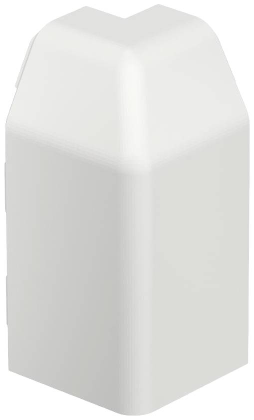 Eine weiße, rechteckige Kappe mit abgeschrägten Kanten, vermutlich als Schutz oder Abdeckung für einen Pfosten oder eine Stange gedacht.