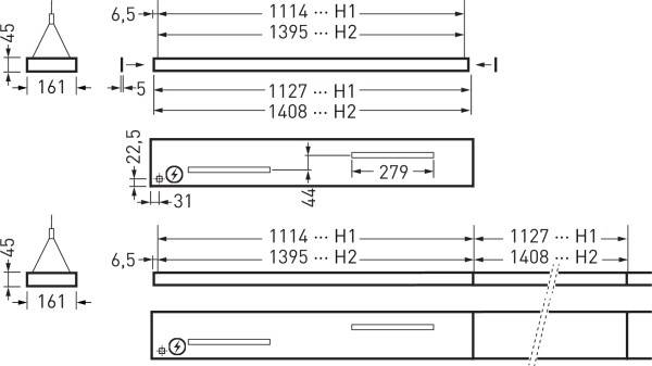 Trilux 7749340 Opendo H2-L #7749340 LED-Lichtbandleuchte 46 W LED Weiß 1 St.