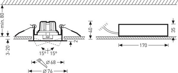 Trilux 6528650 SncPoint 905#6528650 LED-Einbauleuchte LED ohne 11 W Weiß