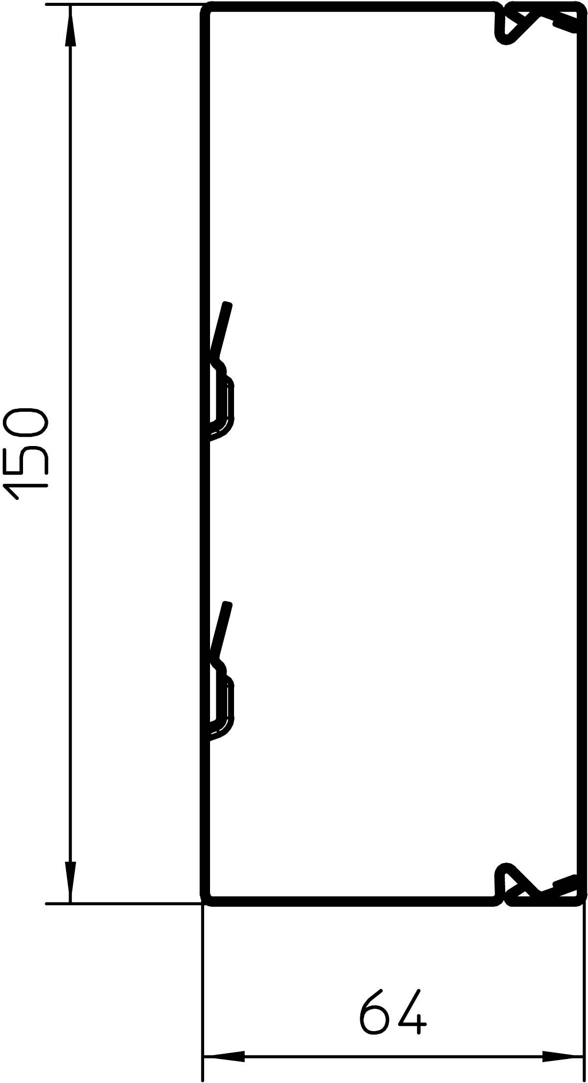 OBO Bettermann 6248640 Kabelkanal Kabelhalterung (L x B x H) 2000 x 150 x 64mm 1 St. Weiß