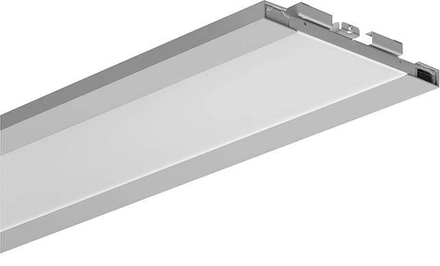 Ein rechteckiges, modernes LED-Deckenlicht in Weiß mit silbernem Rand, passend für Büros oder Wohnräume zur Beleuchtung.
