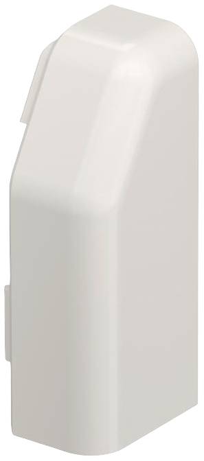 Ein weißes, rechteckiges Kunststoffteil mit abgerundeten Ecken, vermutlich eine Abdeckung oder Schutzkappe in einem technischen Kontext.