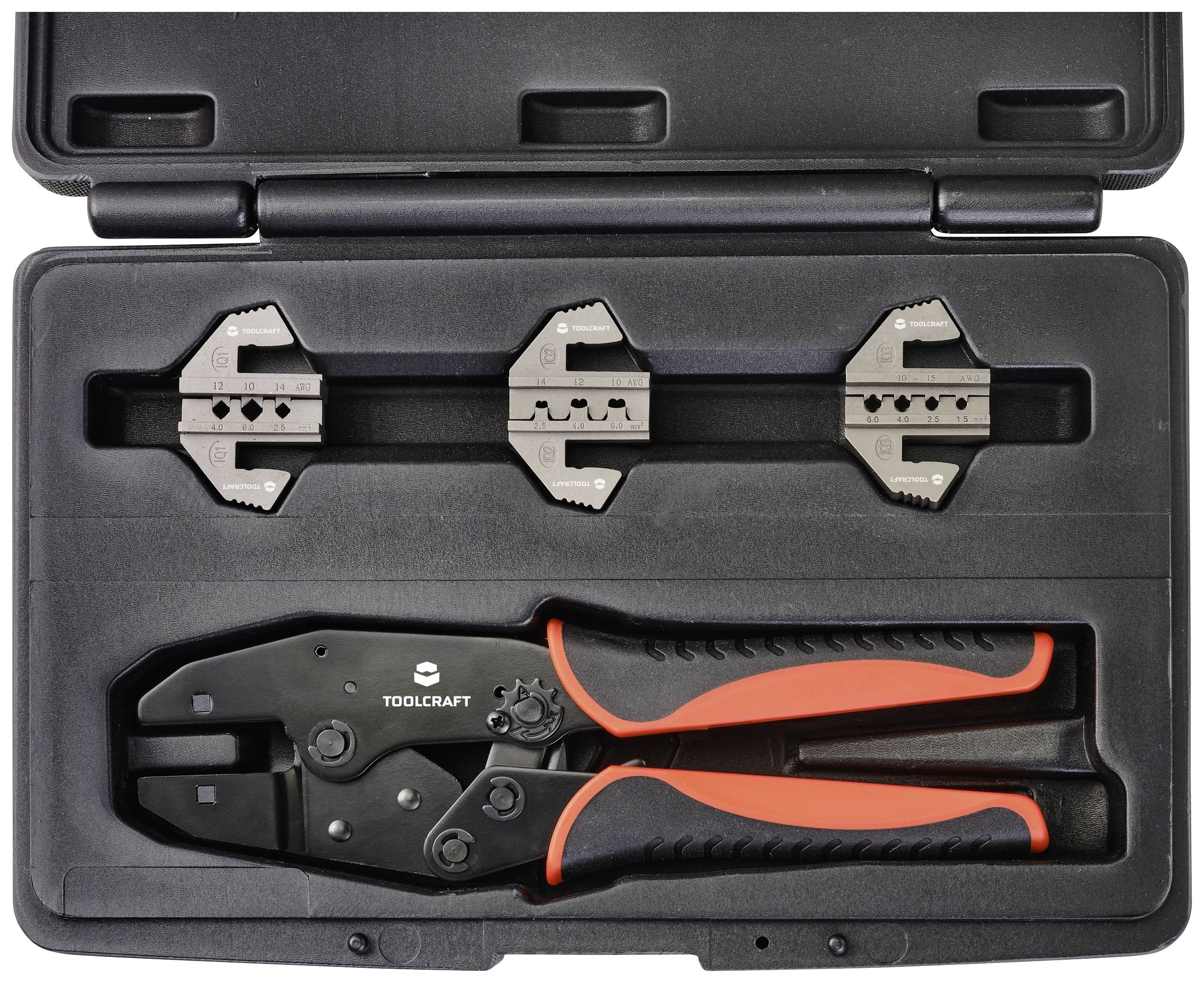 TOOLCRAFT TO-7827786 Crimpzangen-Set 280mm Inkl. Crimpsortiment mit Koffer 1 Set