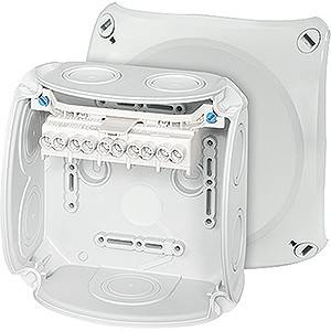 Hensel 62000007 Abzweigkasten (L x B x H) 130 x 130 x 77mm Grau IP66 1St.