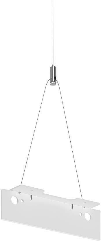 Eine stilvolle Hängeleuchte mit einfachem, modernem Design. Die Leuchte besteht aus einem glatten Metallgehäuse und einem dünnen Kabel.