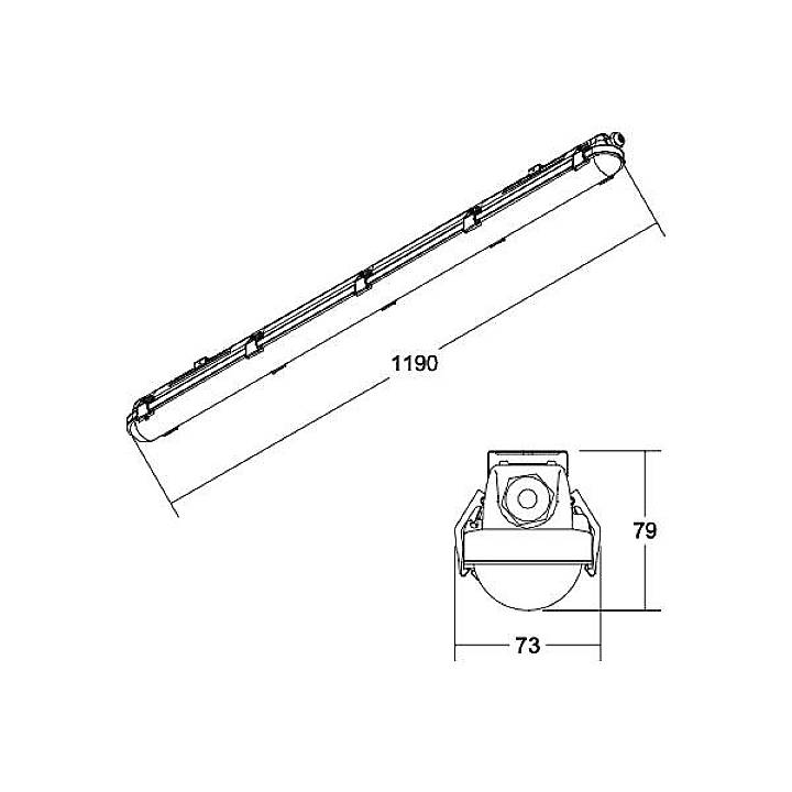Brumberg 78012114 LED-Feuchtraumleuchte LED 18W Weiß Grau