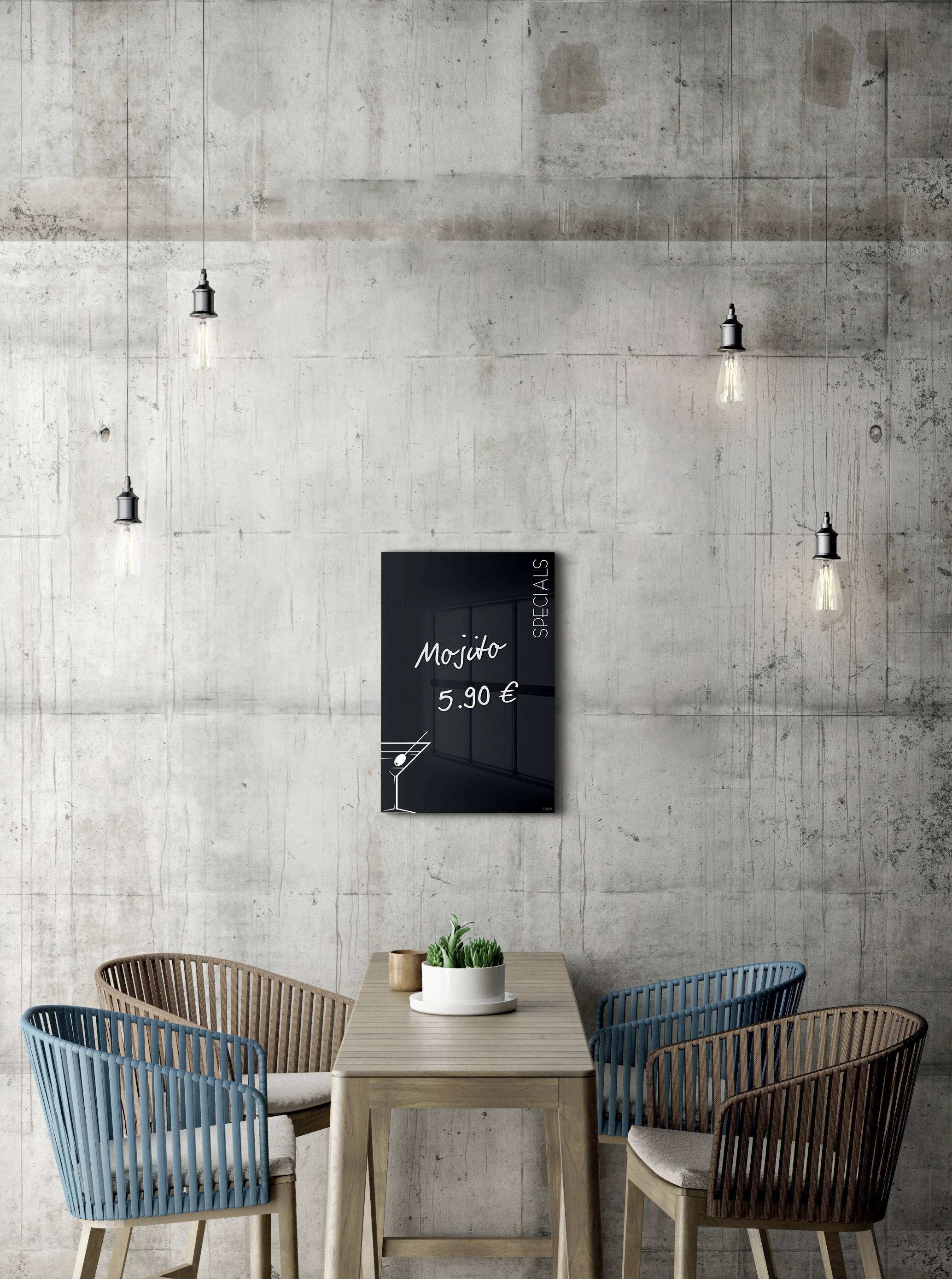 Sigel Glas-Magnetboard Design Cocktail (B x H) 400 mm x 600 mm Schwarz, Weiß GL296