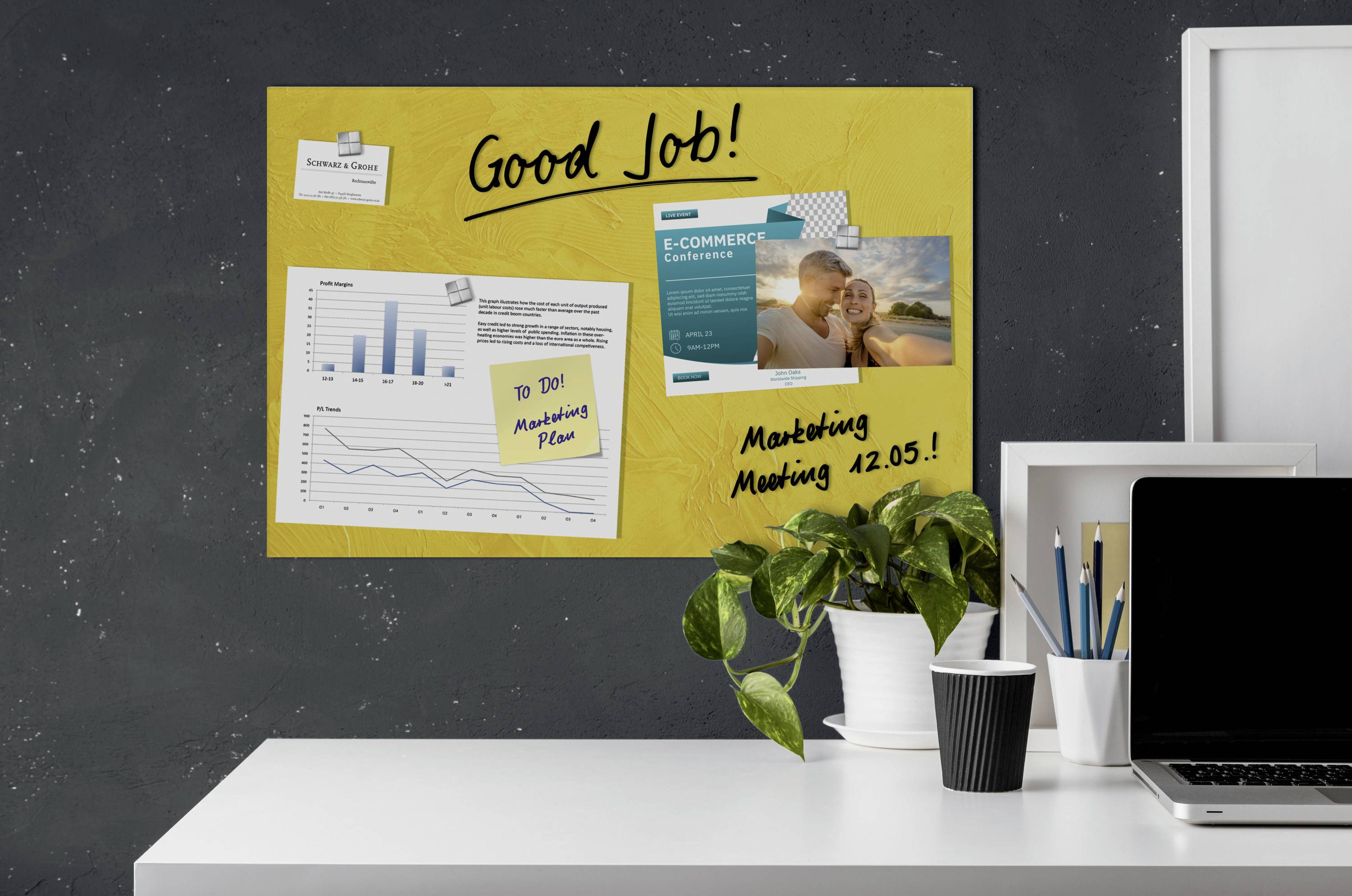 Sigel Glas-Magnetboard Design Yellow Structure matt (B x H) 600 mm x 400 mm Gelb GL393