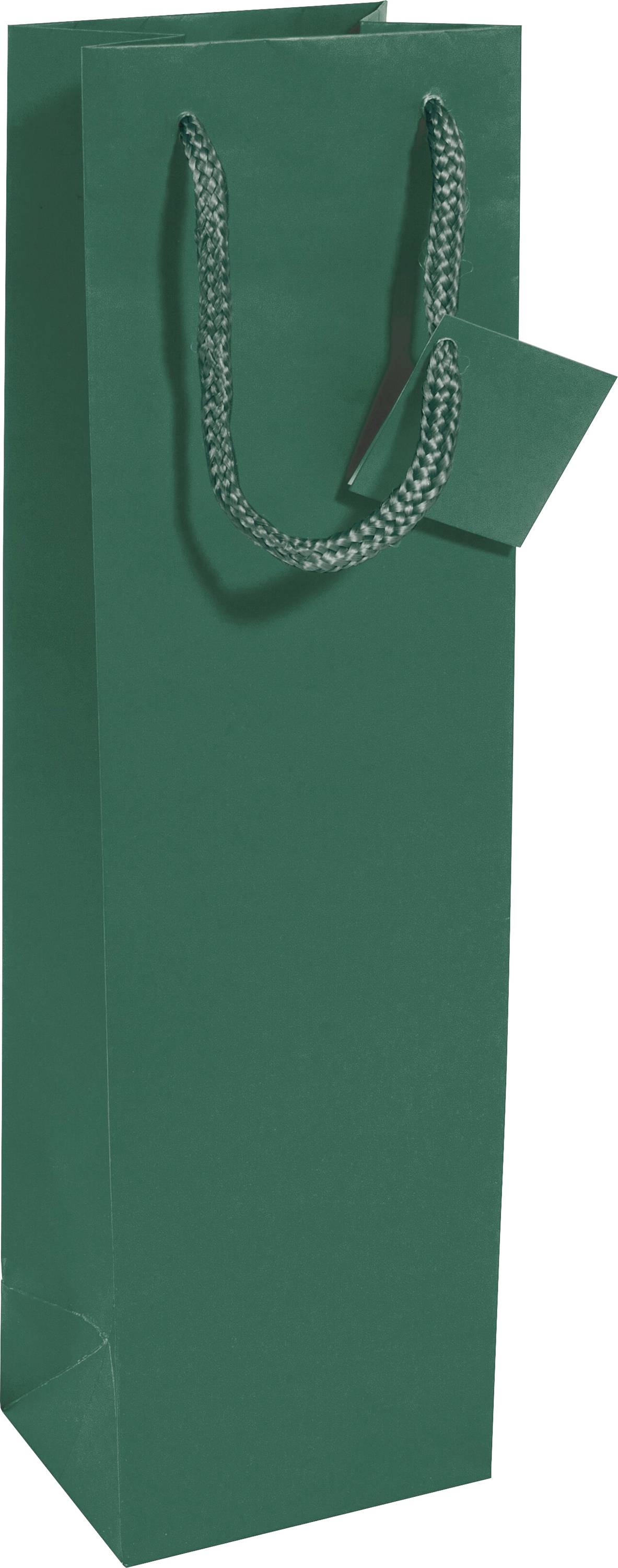 Hohe grüne Geschenktasche mit Seilgriffen