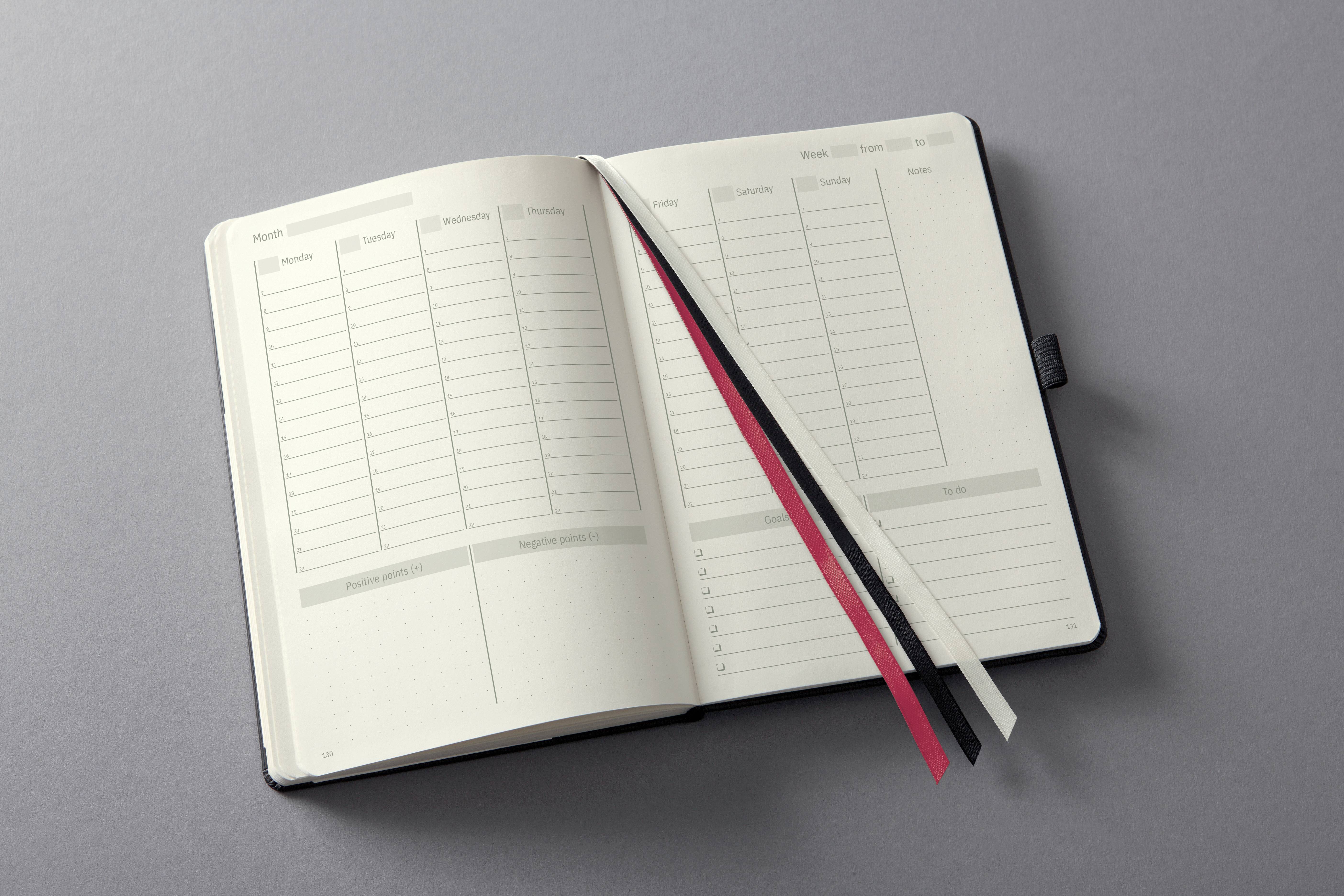 Sigel Wochenkalender CONCEPTUM® undatiert englisch CO701 DIN A5 Schwarz 192 Seiten 1St.