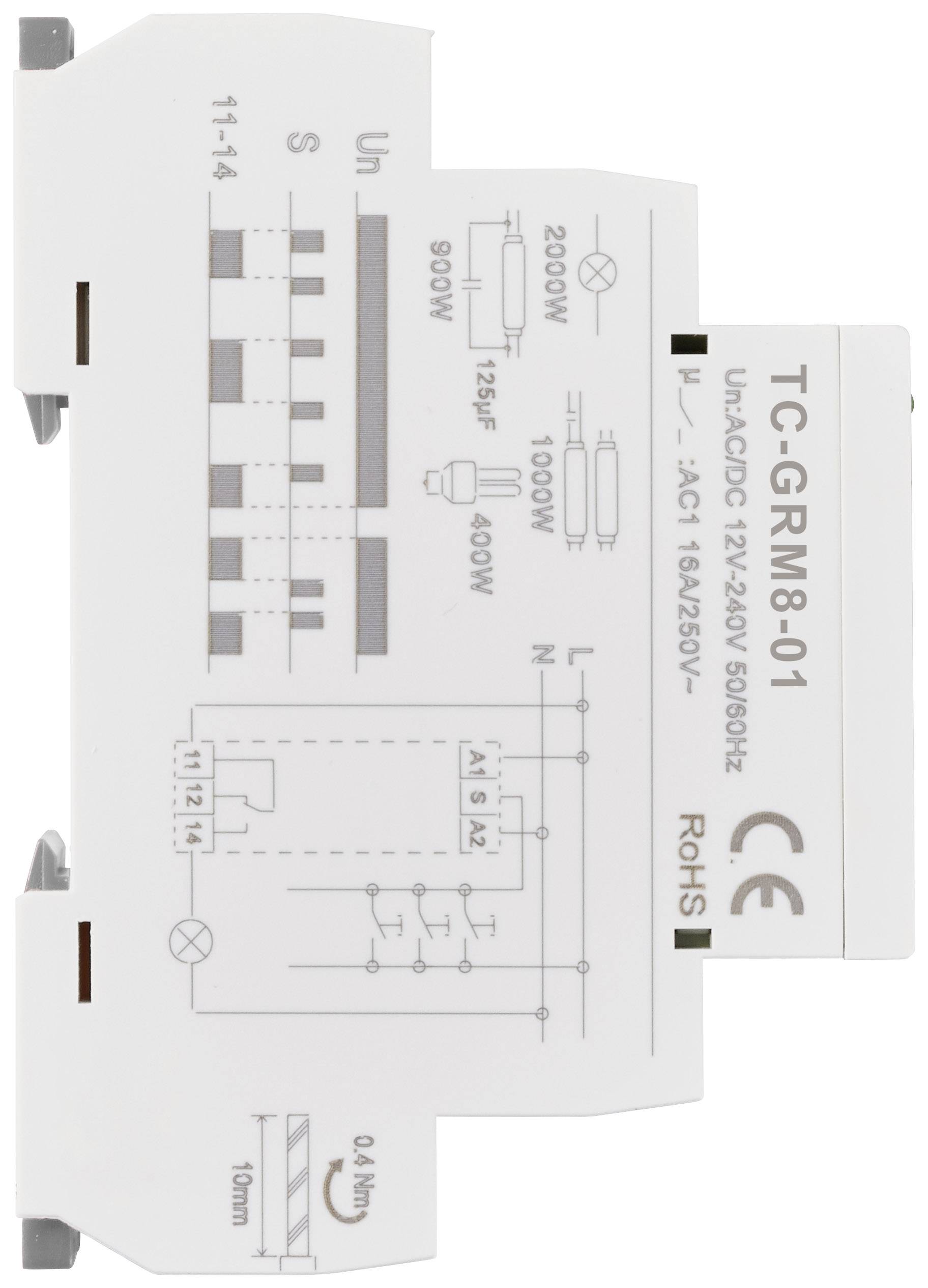 TRU COMPONENTS TC-GRM8-01 Schaltrelais Hutschiene 16A 1St.