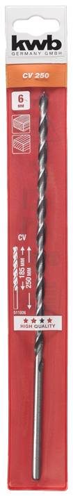 Kwb 511806 Holz-Spiralbohrer 6mm Gesamtlänge 250mm 1St.