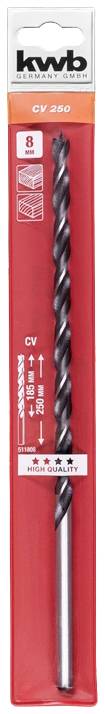 Kwb 511808 Holz-Spiralbohrer 8mm Gesamtlänge 250mm 1St.